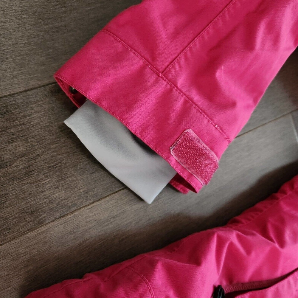 Karbon Women's Ski Snowboard Jacket Size 6 XS \ Small - Pink \ White Hooded - Picture 4 of 8